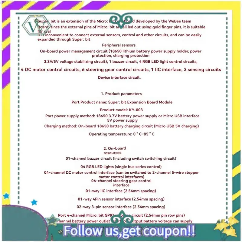 

NEW For Micro:Bit Robotbit V2.0 Expansion Board Python Programming For Micro:Bit Programming Expansion Board Module