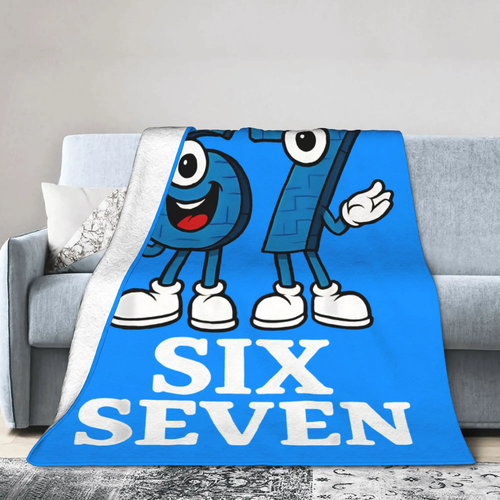 67 Six Seven 6-7 Meme italiano Brainrot Meme mantas de franela mantas verano aire acondicionado impreso suave cálido Bedsprea,