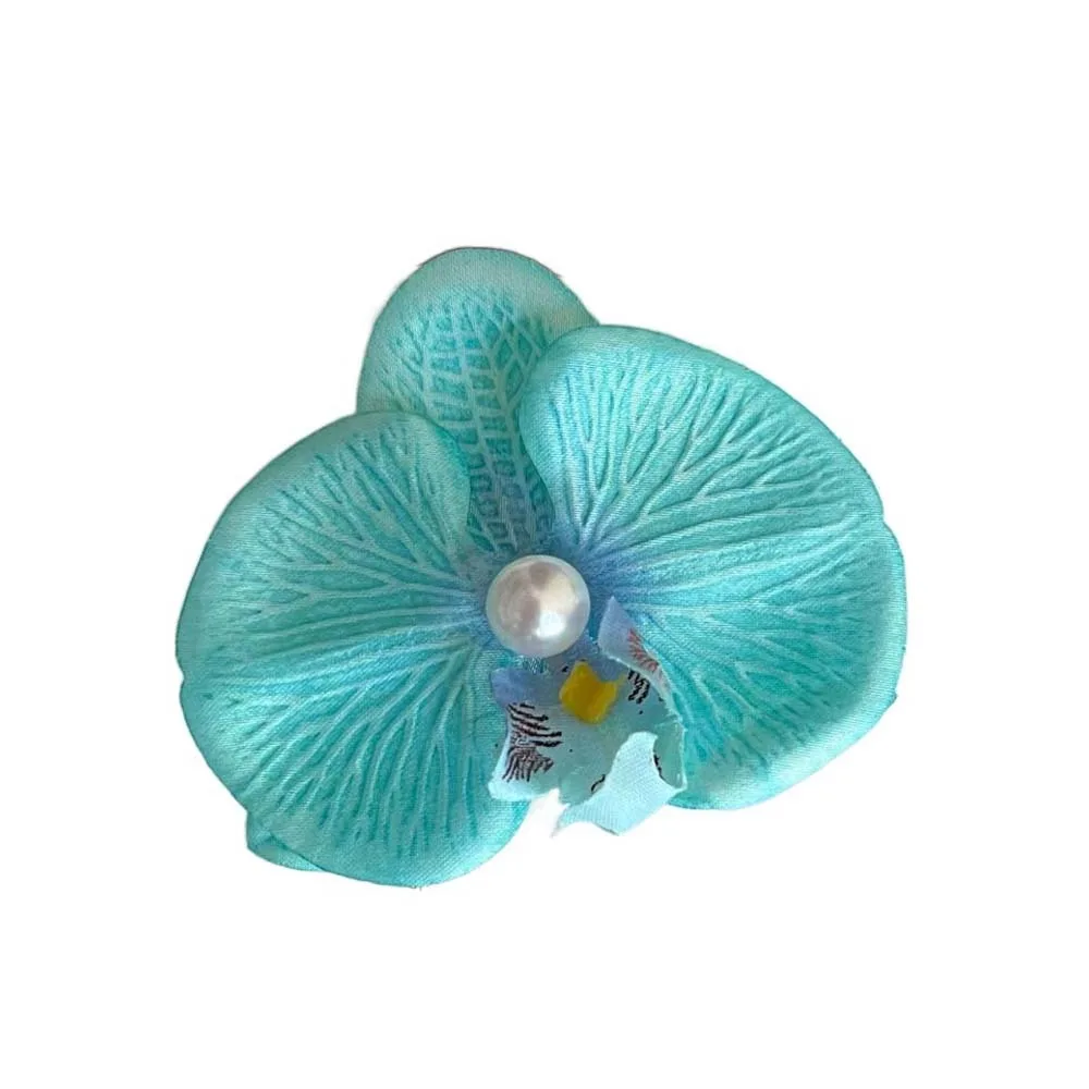 Sweet Orchid Flower Hairpin Thai Style Bohemian Style Butterfly Orchid Hair Clip Pearl Duckbill Clip Women Side Clip Party