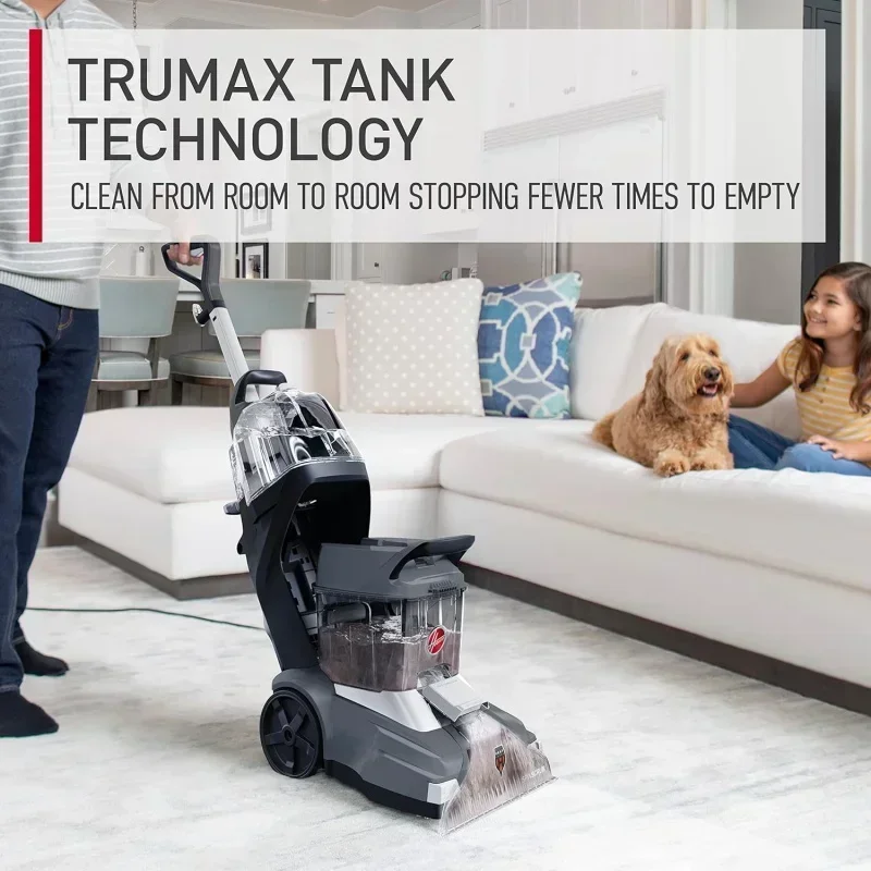 QWHoovvers Powerscrub XL เครื่องทําความสะอาดพรมสําหรับสัตว์เลี้ยง,เครื่องแชมพูแบบตรง,FH68050,สีดํา