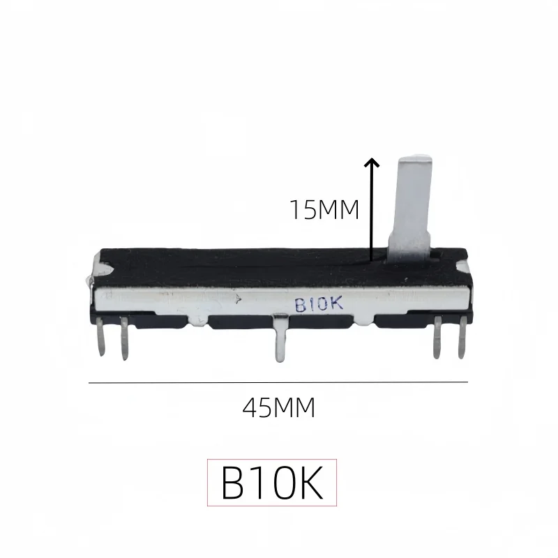 1pc 45mm Siding Potentiometer Stereo Channel B10K B50K Axis Length 15mm Sliding Stroke 30mm