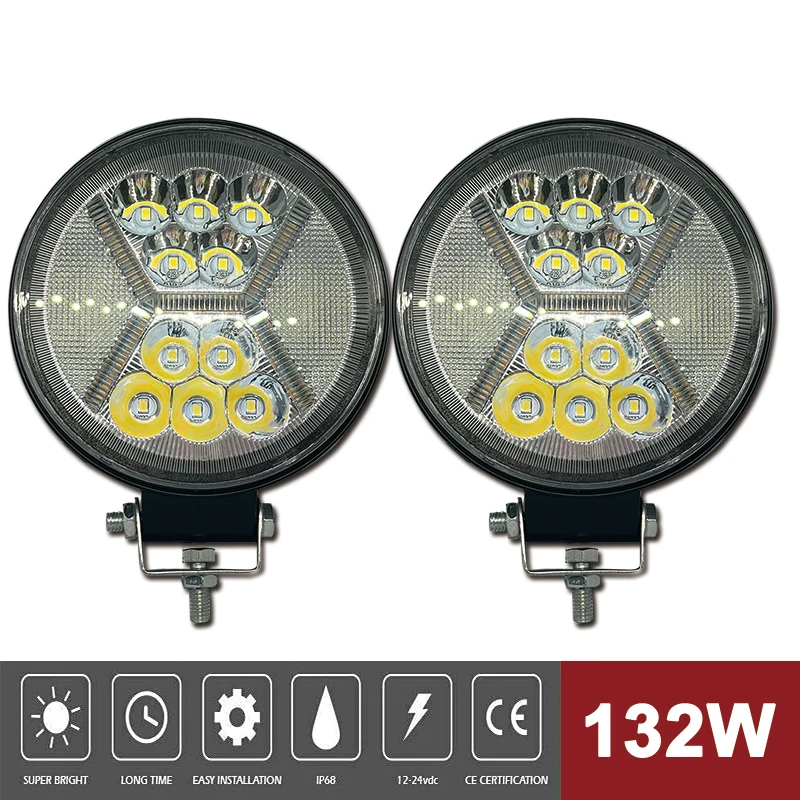 4 Inch 132W Led Work Light DC12-80V Spotlight Driving Light Led For Offroad Car Motorcycle Truck Tractor Boat Trailer Led Light