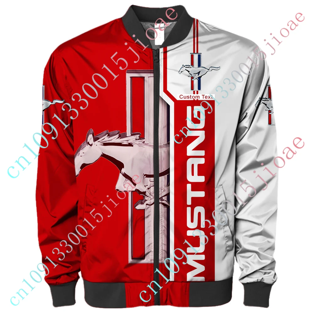 

Mustang Jackets For Men's Clothing Bomber Jacket Harajuku Parkas Windbreaker Techwear Baseball Uniform Thick Coat Custom Logo