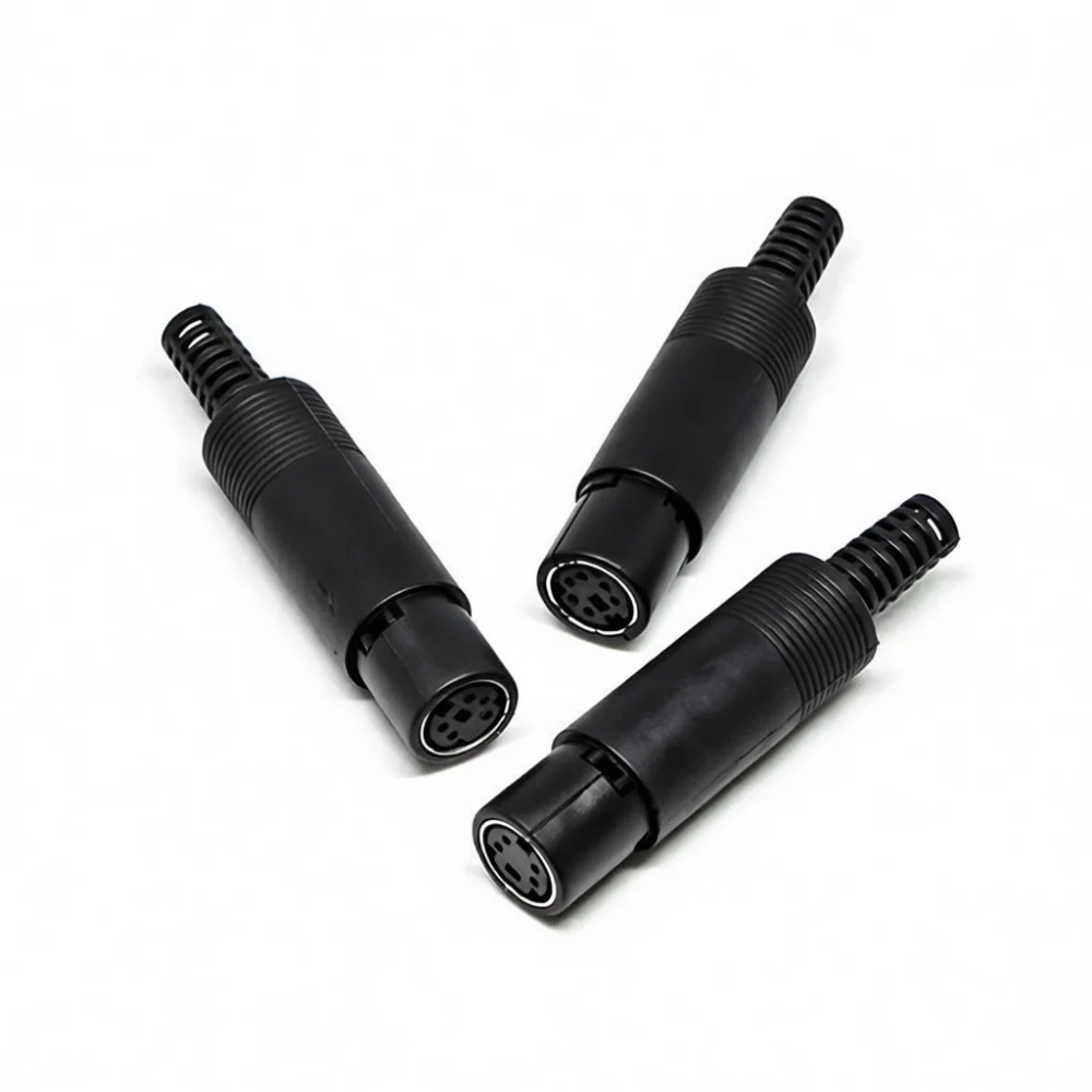 Reliable Mini DIN Connector Plug For Huayuanxin MD Male Female Socket PS2 Type For Industrial PLC Keyboard DIY Repair