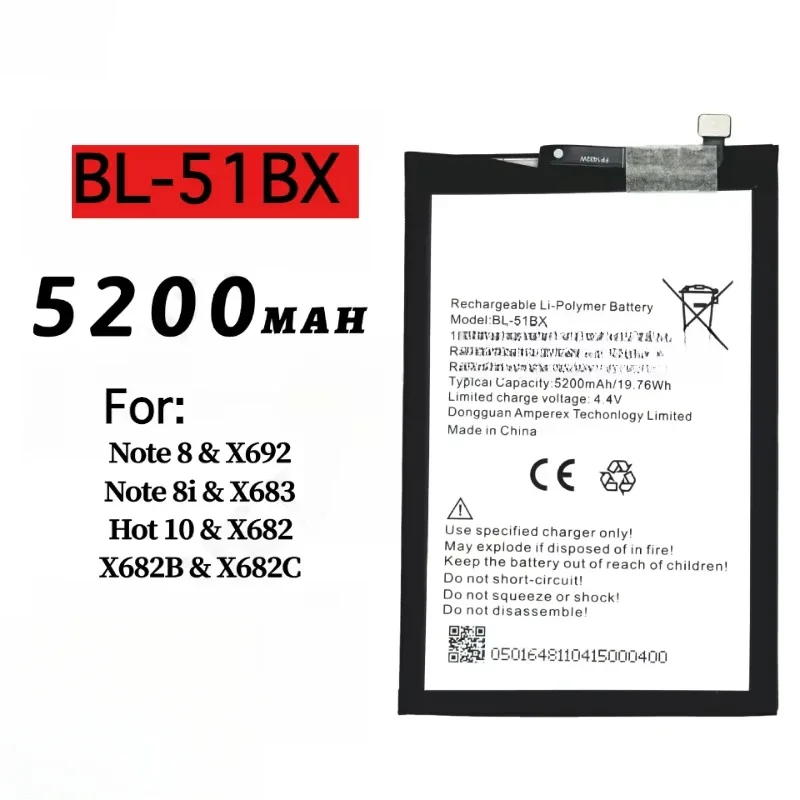 ل انفينيكس نوت الساخن 12 X692 X669 8 8i 10 11 20S 59 30i برو الذكية 7 8 X6817 BL-49JX BL-51BX BL-49LX BL-49NX بطارية 5000/5200mAh