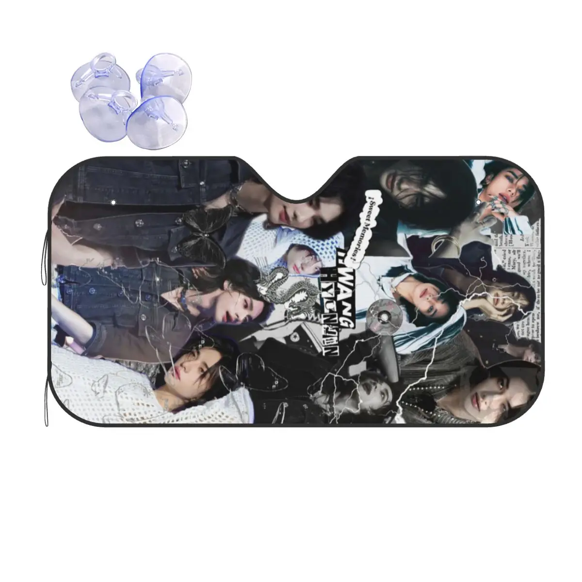 

HyunJin Korean Kpop Singer Sunshade Windscreen Car Front Windshield Window Sun Visor Accessories Covers