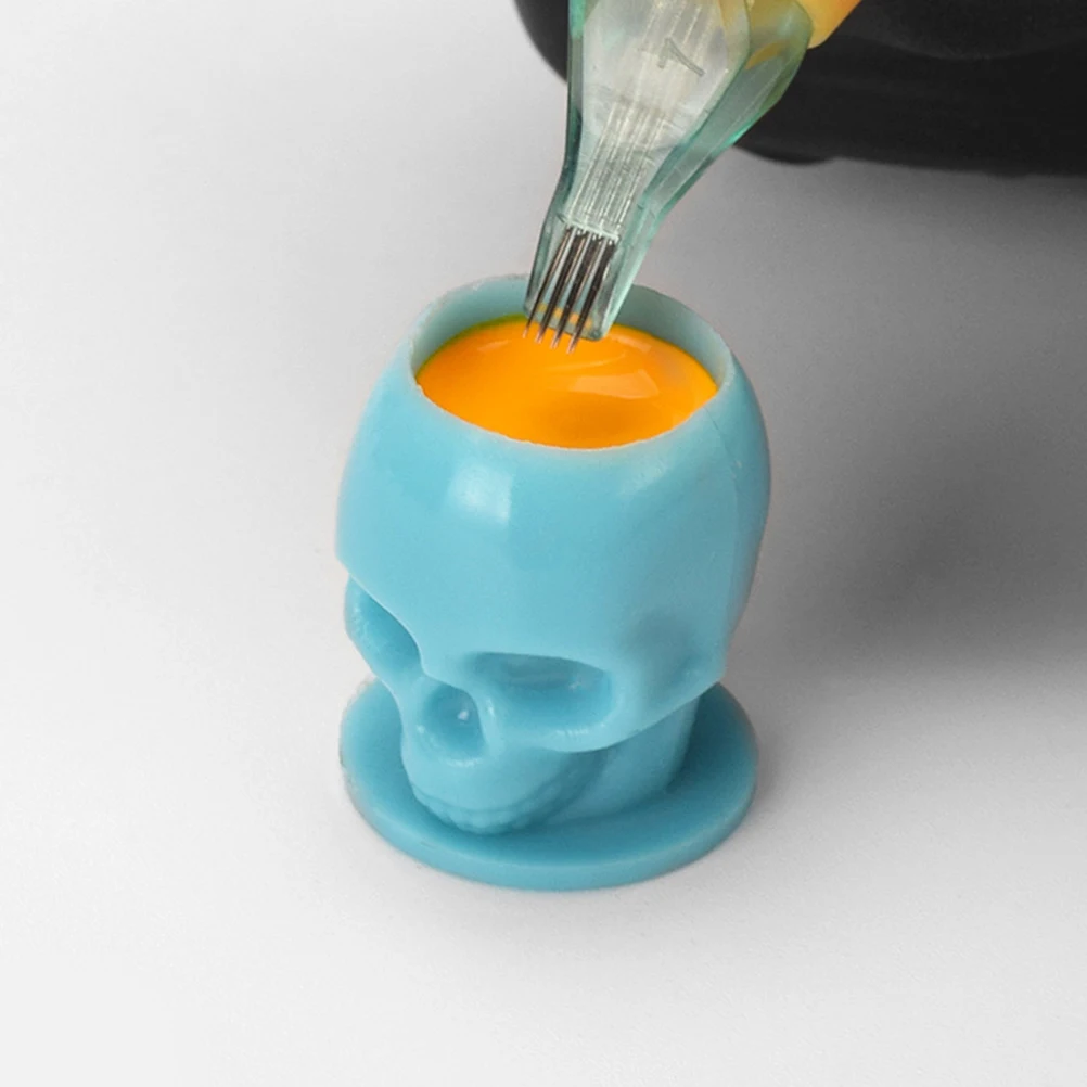 

200 Pcs Disposable Ink Caps Plastic Cups Pot Holder Small Abs for Tattooing