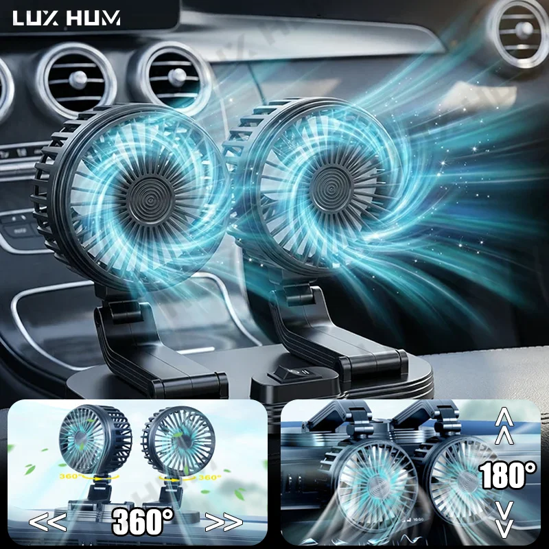 

Car Cooling Fan 360-Degree Rotation Dashboard USB Electric Fan Car Interior Air Circulation Strong Wind Low Decibel Quiet Fan