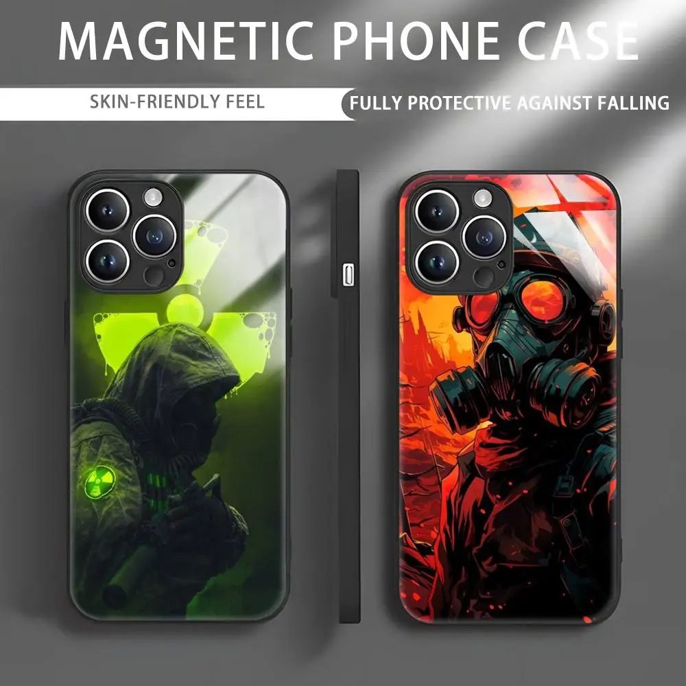 Game S-STALKER 2 Phone Case For iPhone 16 15 14 13 12 11 X XR XS 8 Plus Mini Pro Max Glass Magnetic Phone Case