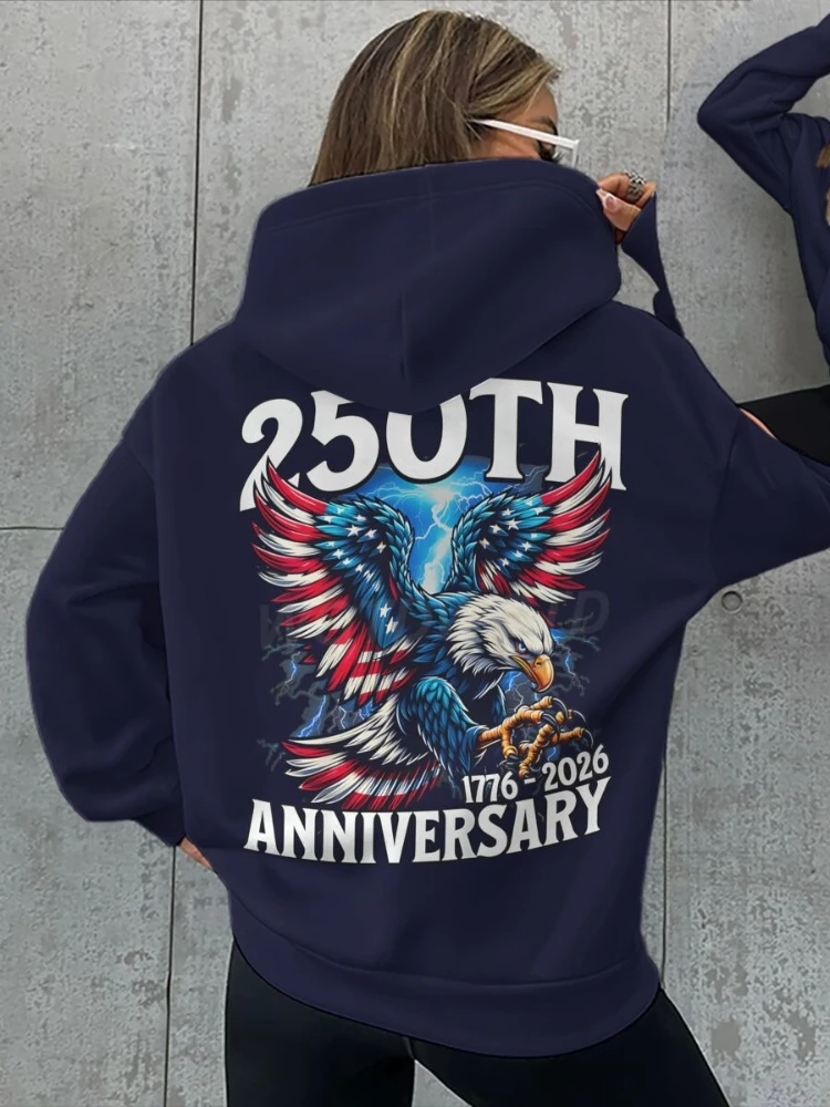

250th 1776 To 2026 Retro USA Hoodies Fashion 250 Years Of Freedom Loose Hoodie Women Men Classics Nostalgia Gifts Hoody