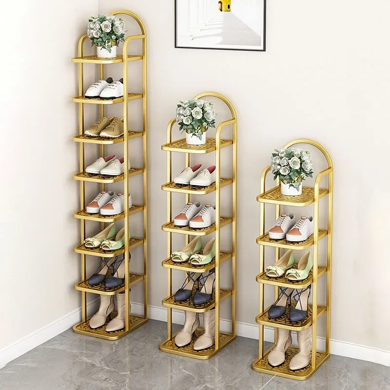 Shoe Racks Organizer Nordic Shelf Metal Vertical Space Saving Cabinet Entrance Multi-layer DecorativeCabinet Shelf