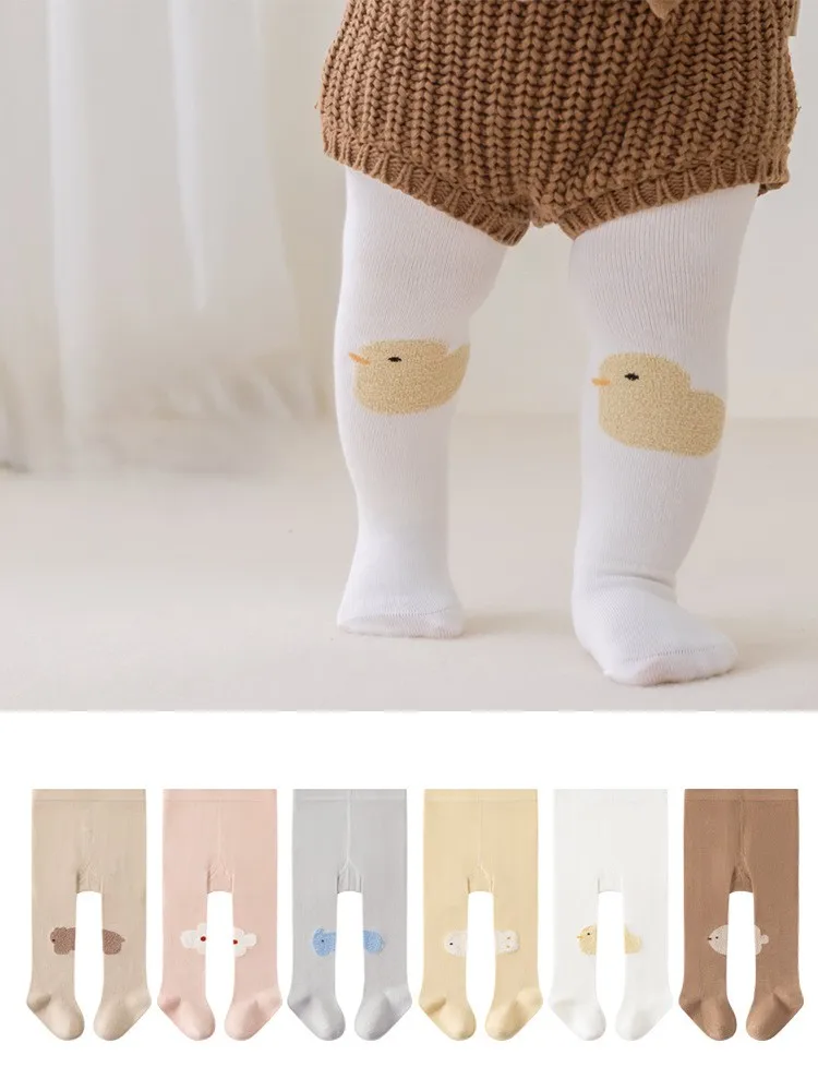 Newborn Baby Tights Cute Cartoon Baby Girls Boys Pantyhose Stockings Spring Autumn Toddler Cotton Leggings 6M-4T Kids Tights