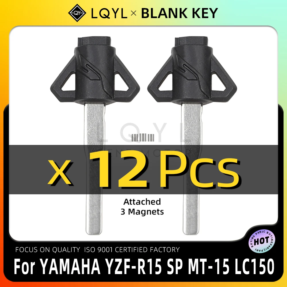 

LQYL 12 Pcs Blank Key Motorcycle Left Right Groove Magnetic Keys For YAMAHA YZF R15 SP MT15 MT-15 R15 V3 LC150 Y15ZR