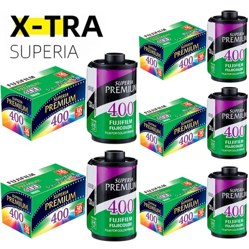Imagen 1 del producto Fujifilm Superia Premium 400 Color 35 mm Película 36 exposición (edición de actualización Xtra 400) para cámara de formato 135 - Fecha de caducidad: 2027