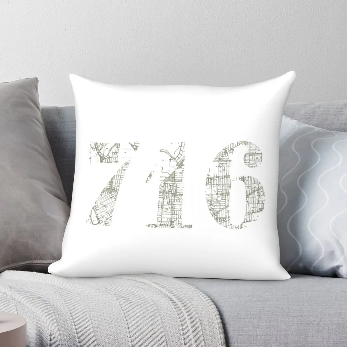 716 Map Pillowcase Polyester Linen Velvet Creative Zip Decor Home Cushion Case