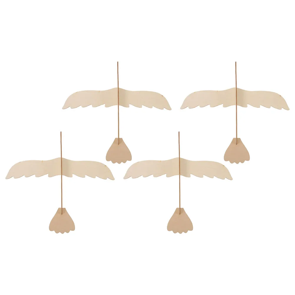 4Pcs DIY Wooden Eagle Airplane Hand Painting Kids Educational Craft Creative Graffiti Kid Handwork Gift Kids Toy