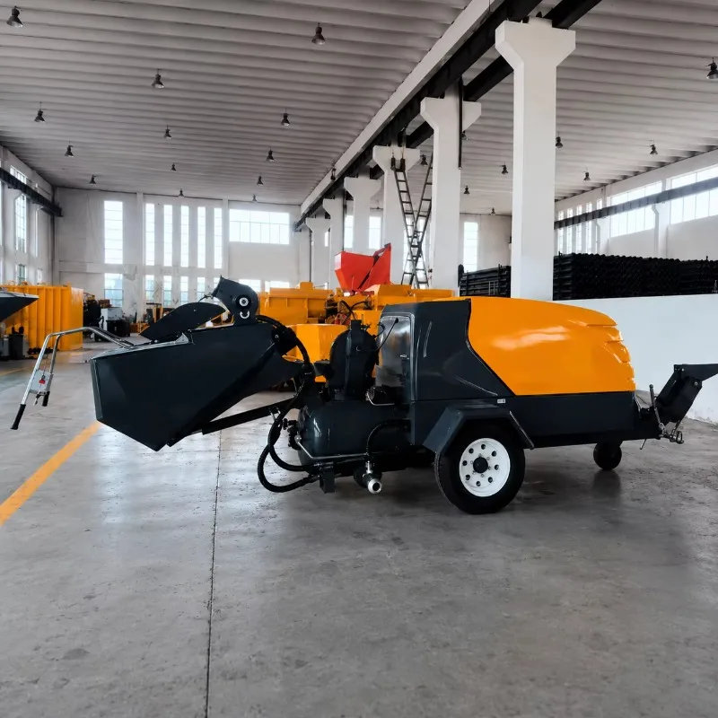 High Efficiency Tow Behind Mortar Spraying Pump Integrated Mixing Pump for Wall Plaster Self Level Floor Screed
