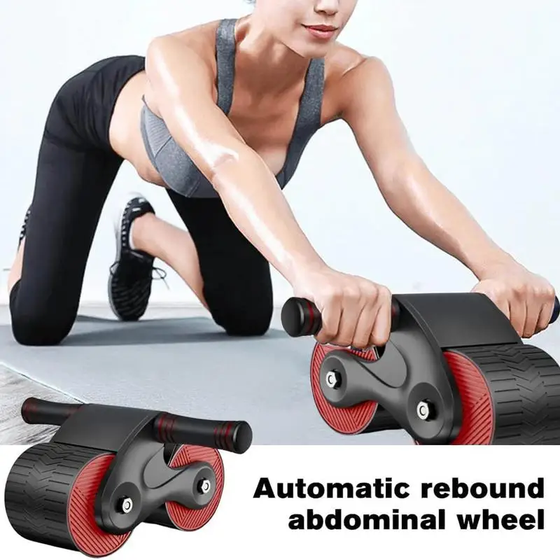 Abdominal Roller Ergonomic Handled Ab Roller Automatic Rebound Core Strength Training Wheel Sturdy Ergonomic Handled Ab Roller