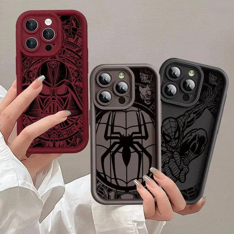 Marvel Iron Man Sqiderman Phone Case for iPhone 16 13 Mini SE 15ProMax 14 Plus 12 Pro 11 Pro 8 7 XR XS Max Soft Cover