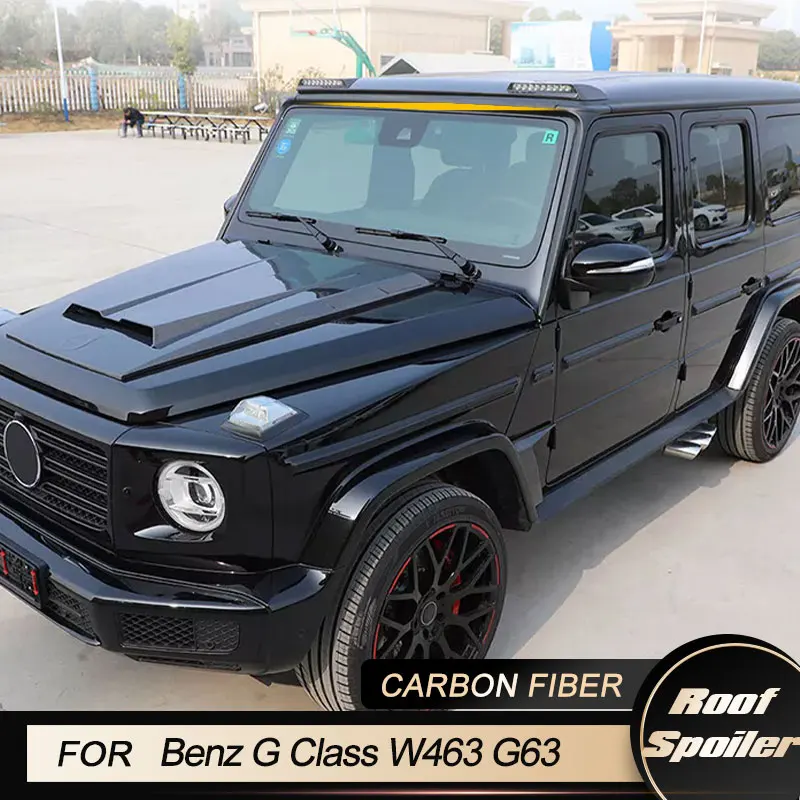 

Автомобильный передний спойлер на крышу для Mercedes-Benz G класса W463 G63 AMG 2004-2018, передний спойлер на крышу со светодиодной подсветкой из углеродного волокна