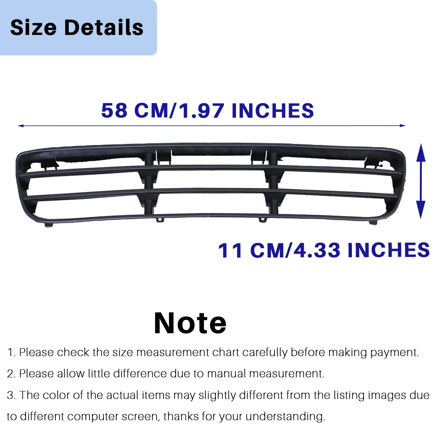 For VW Bora Jetta MK4 1999-2004 2005 1 Set Front Bumper Lower Grille Side Center Vent Fog Light Frame 1J5853677B 1J5853677C
