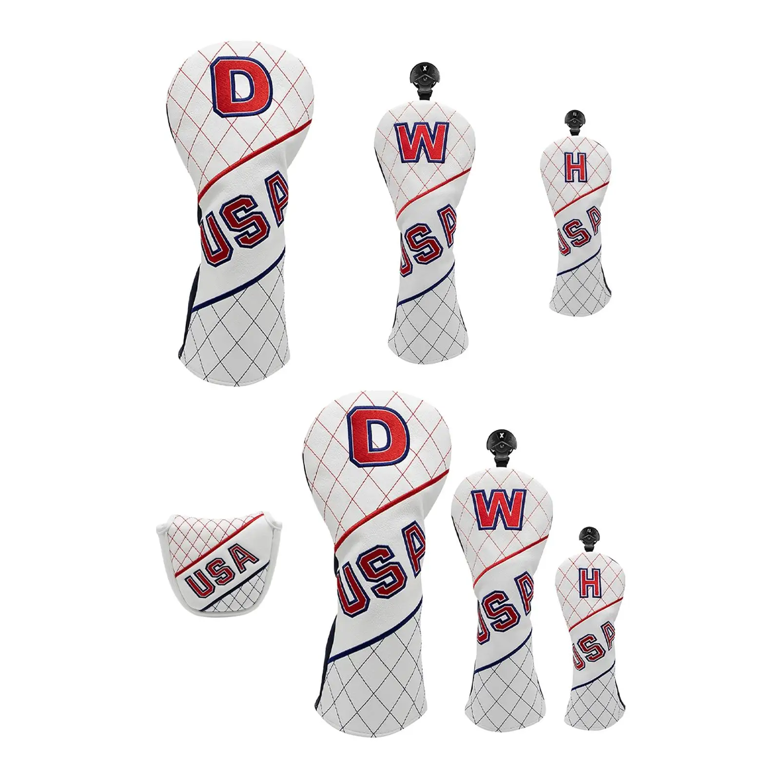 Club Head Covers USA Vintage Lightweight Adjustable for Travel Sports Outdoor