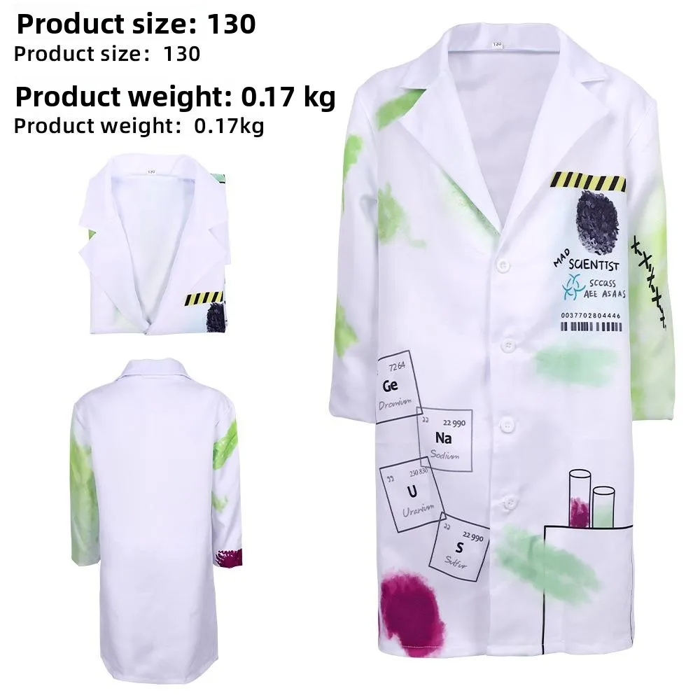 

Children's Crazy Scientist Costume Set Halloween Nursery Performance Science Experiment Outfit Toddler Party Attire