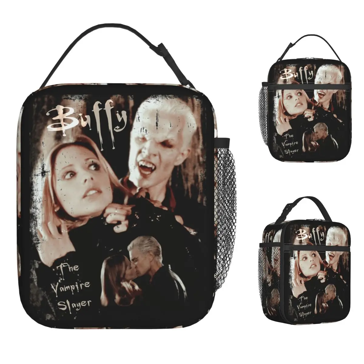 Buffys The Vampires Slayers Spike Lunch Bag  Men Custom Lunch Box Cute Office Cooler Bag Portable Oxford Thermal Tote Handbags