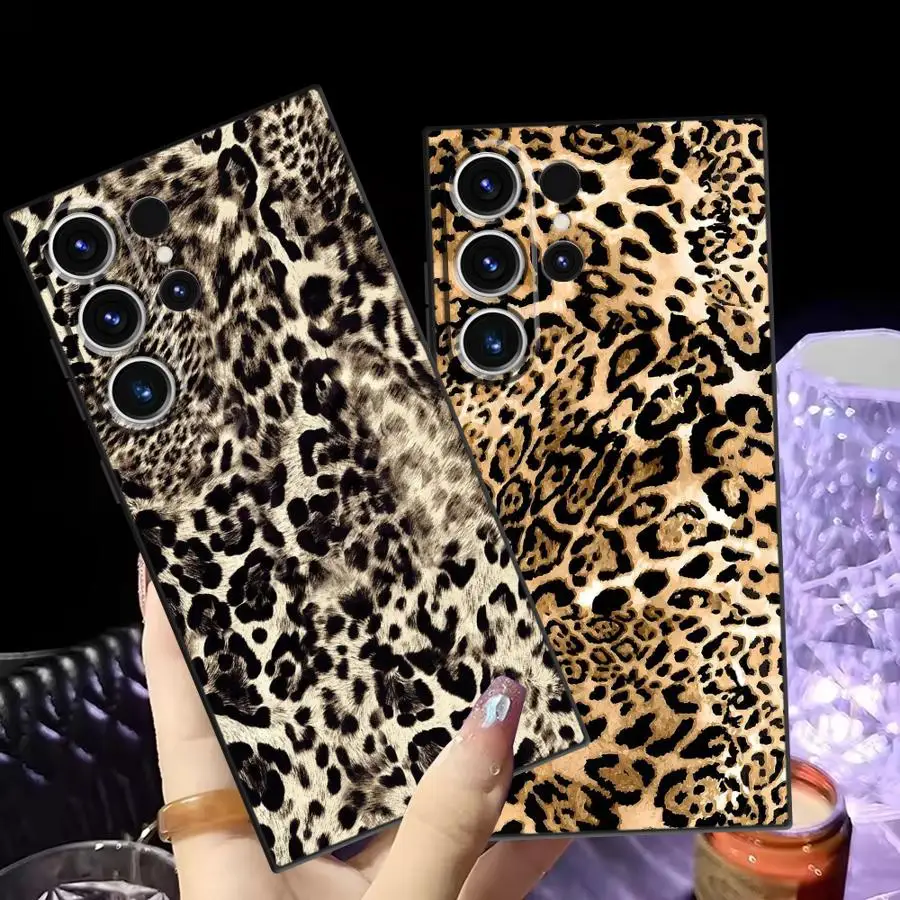 

Черный мягкий чехол для телефона с леопардовым принтом для Samsung Galaxy Note 9 10 Plus S10 20 Ultra 8 S9 S8