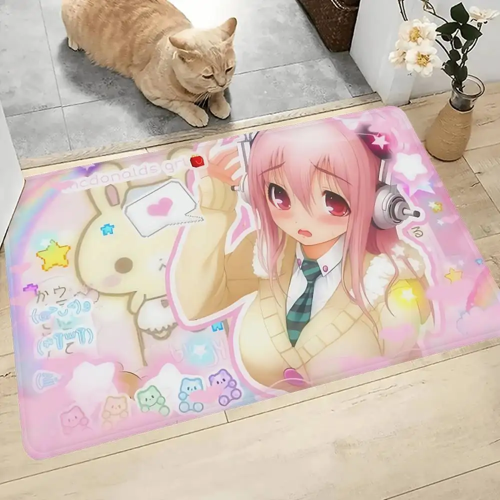 1PC Idol SUPER SONICO Entrance Door Mat Washable Non-Slip Living Room Sofa Chairs Area Mat Kitchen Welcome Doormat