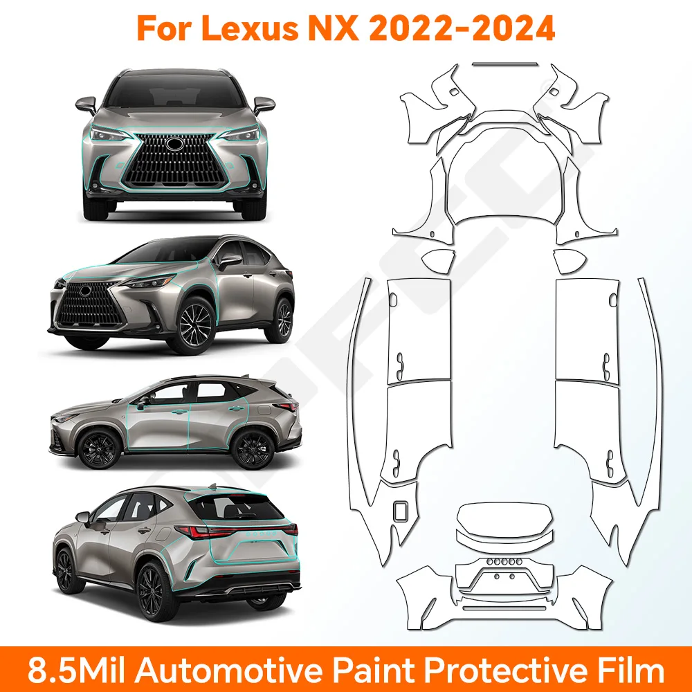

Pre-cut 9MIL For Lexus NX 250 350 350H 450H 2022 2023 2024 Paint Protection Film Car Body Clear Sticker Anti-scratch Resistant