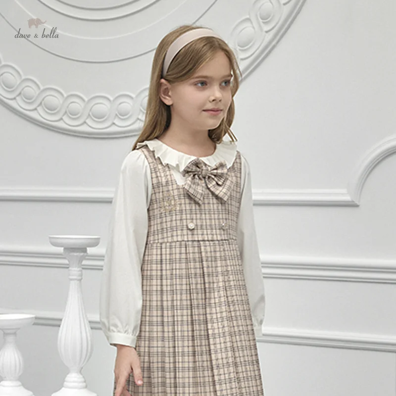 

Dave Bella Girl's Dresses Children's Baby Autumn Casual Fashion Princess Cute Gentle Plaid Outdoors Party DB3235896