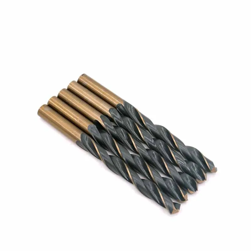 Broca revestida titanium de aço de alta velocidade da torção do diâmetro 3-14mm do diâmetro 3 dos pces broca reta da pata do bocado da mão amarelo e preto