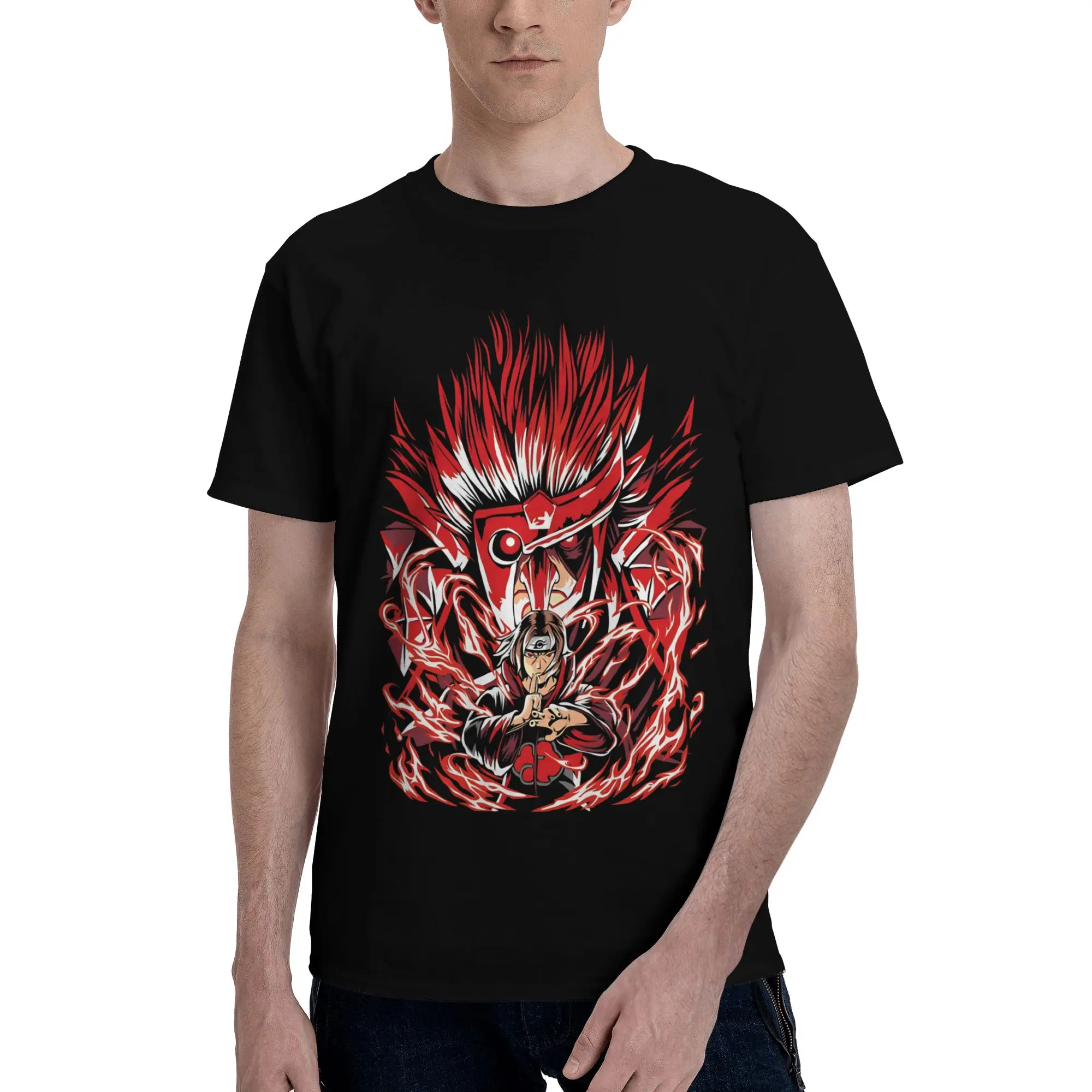 the illusion master  Novelty Graphic 100% Cotton T-Shirt Bandai NARUTO Tees Tops For Men