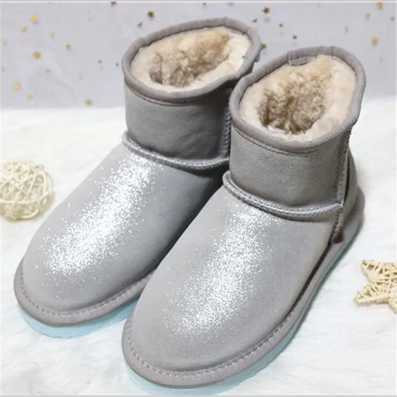 Women Shoes 2023 Cheap Snow Boots Classic Cowhide Genuine Leather Snow Boots Warm Shoes For Women