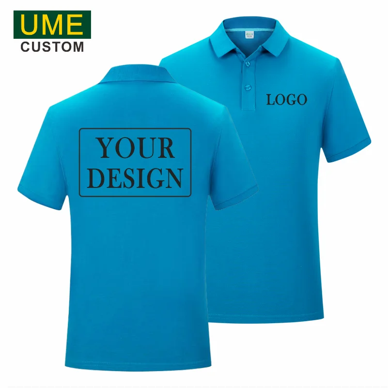 2022 Summer 100% Cotton Polo Shirt Men High Quality Casual Polo Homme Personal Company Group LOGO Custom Camisa Masculina UME