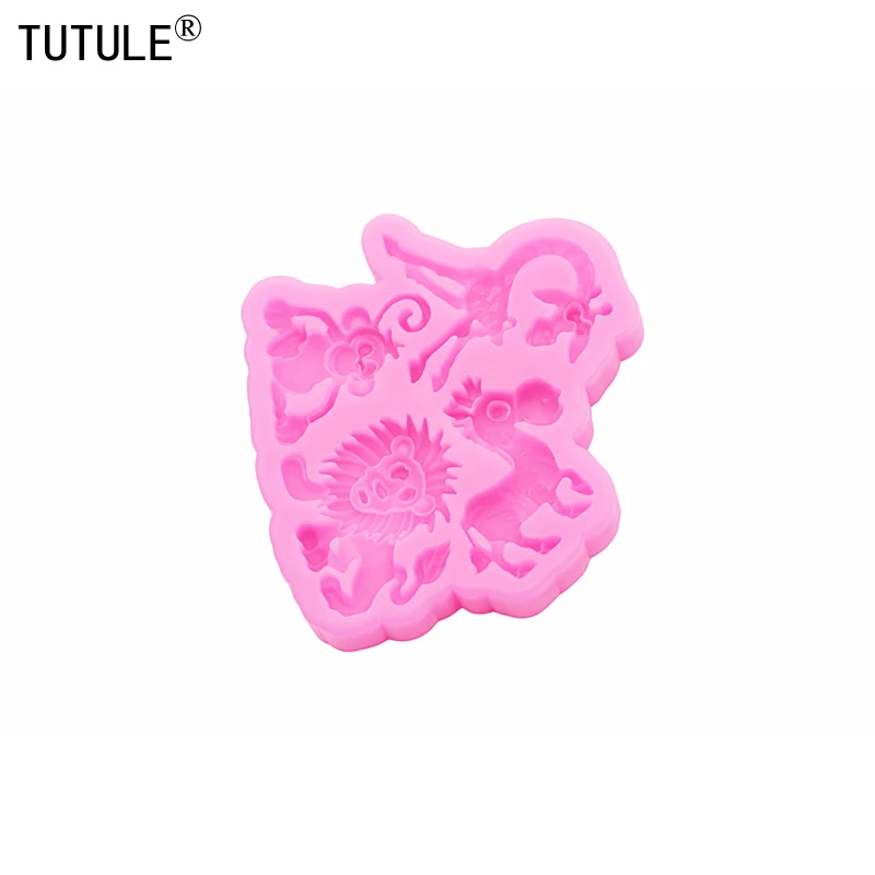 3D Animal lion resin jewelry accessories mould DIY Zebra Monkey Giraffe Earrings clay silicone mould Chocolate cake Decor mold