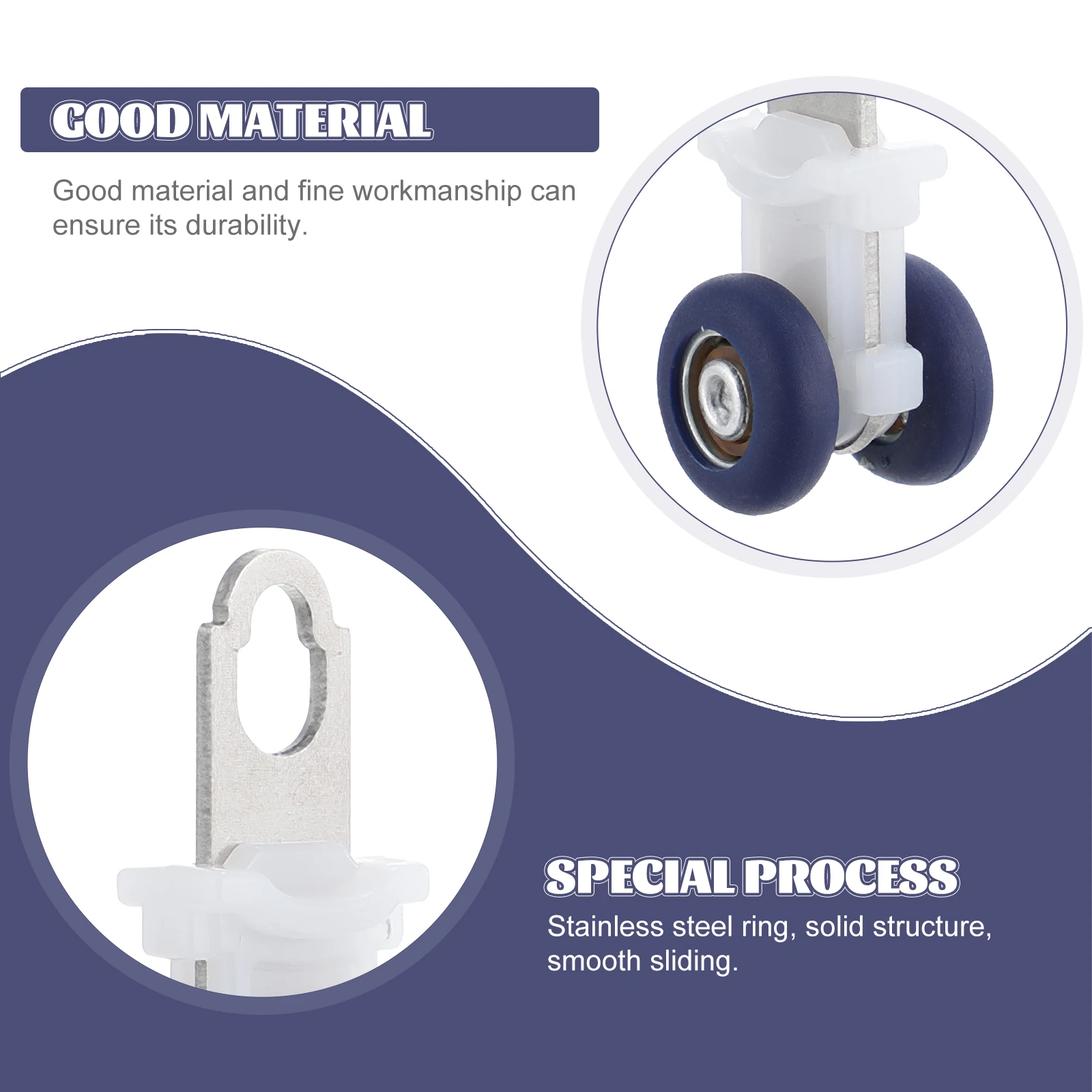 

6pcs Curtain Track Gliders Silent Rollers For Curtains Drapes Shower Doors Smooth Moving Hardware Accessories