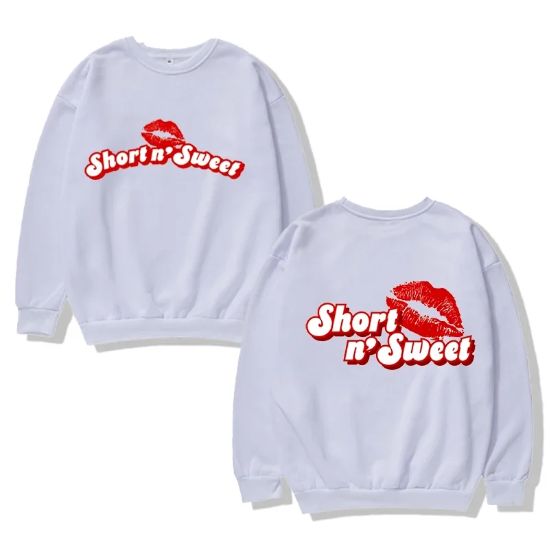 Sabrina Carpenter Sweatshirt Loose And Comfortable Text Print Kiss Mark Sweet And Fashionable O-neck Sweatshirt Gift