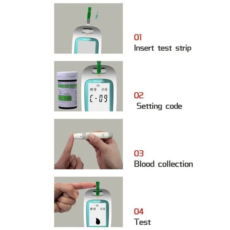 Meawsom 3\'ü 1 Arada Çok Fonksiyonlu Kan Şekeri Monitörü Kolesterol Ürik Asit Ölçer Şeker Ölçer Diyabet Gut Şekeri Test Şeritleri #