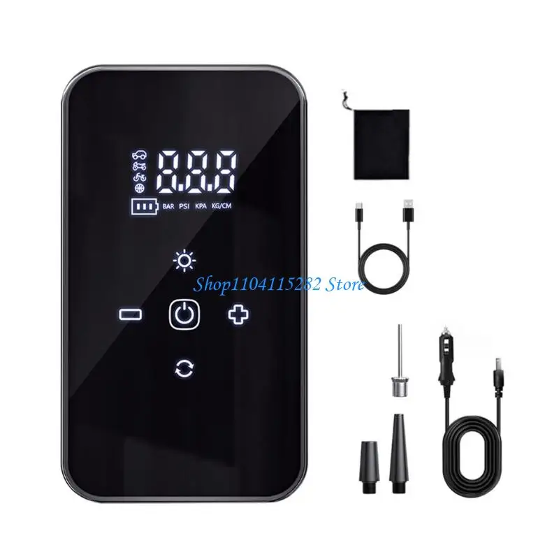 

Portable Wireless Car Air Compressor Digital Display Auto Tire Inflator Emergency Light