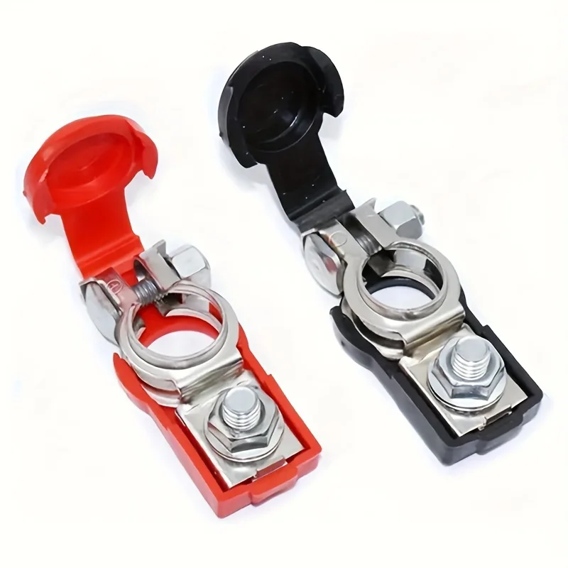 A Pair Universal Car Battery Terminals Cable Terminal Clamps Connectors Positive And Negative Red And Black Battery Connector