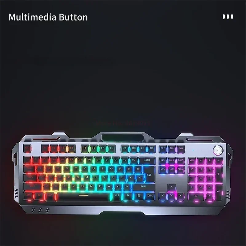 Eweadn Gx810 Wired Computer Keyboard RGB Backlit Multi-function Button 26 Keys Conflict-free Wired Esports Gaming Keyboard