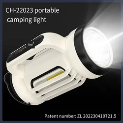 WLZH-Lampe de Bain LED Xaf à Main, Rechargeable par USB, Projecteur de Grande Capacité, pour la Pêche et le Camping