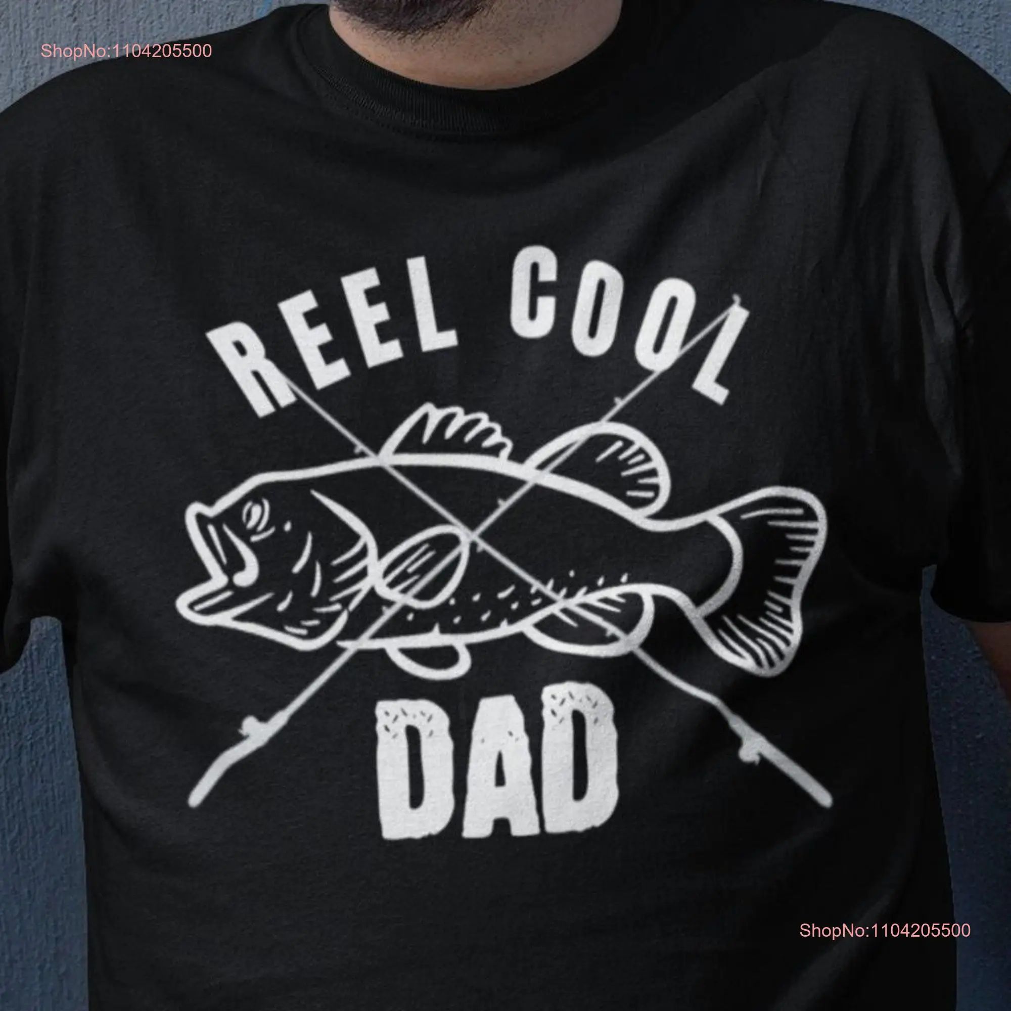 Fathers Day Fishing T Shirt Reel Cool Dad Rods Crossed Fish on the Hook Heavy Cotton  long or short sleeves