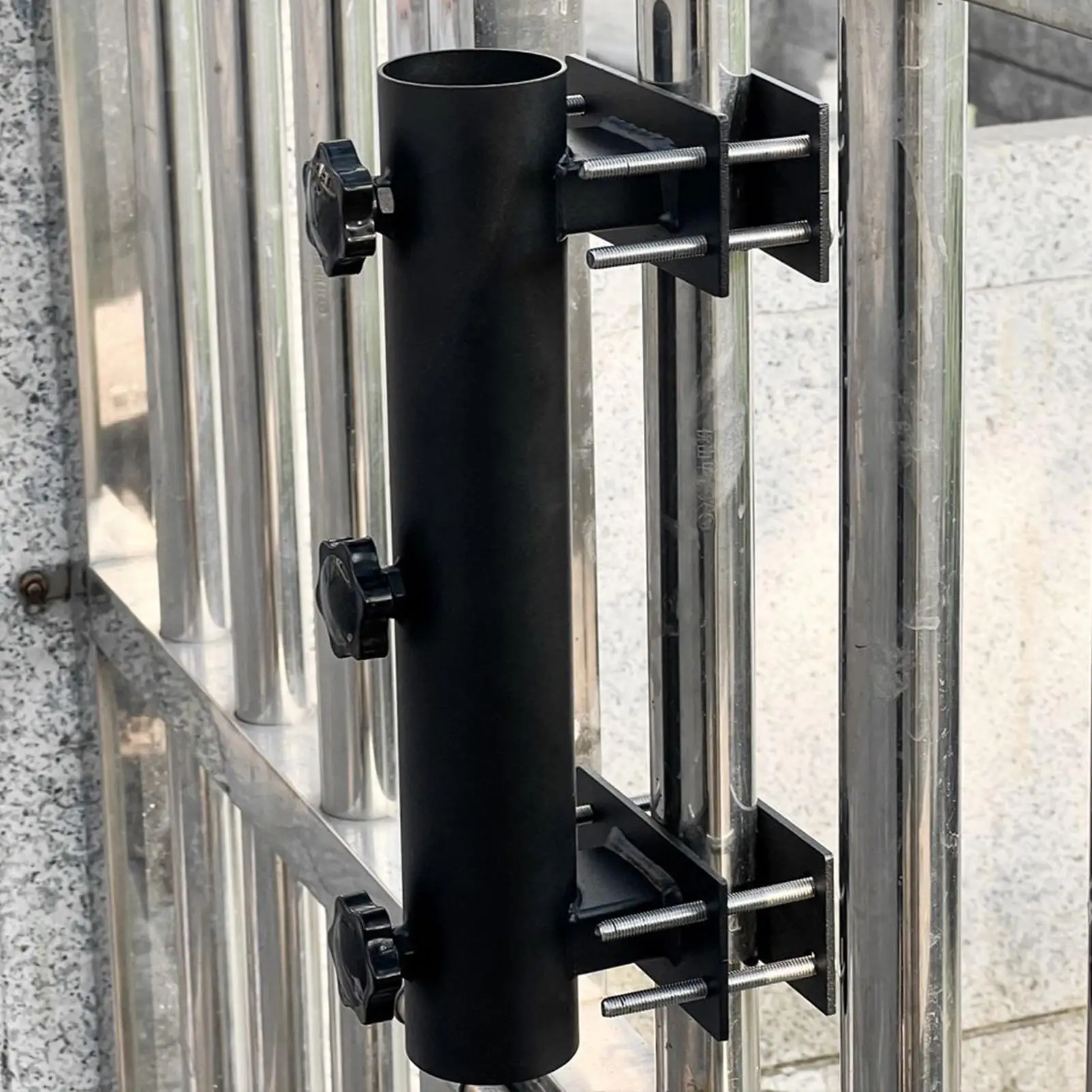 Patio Umbrella Deck Mount Adjustable Rust-Resistant Parasol Stand Bracket Patio Umbrella Holder For Deck Railing For Pole Fence