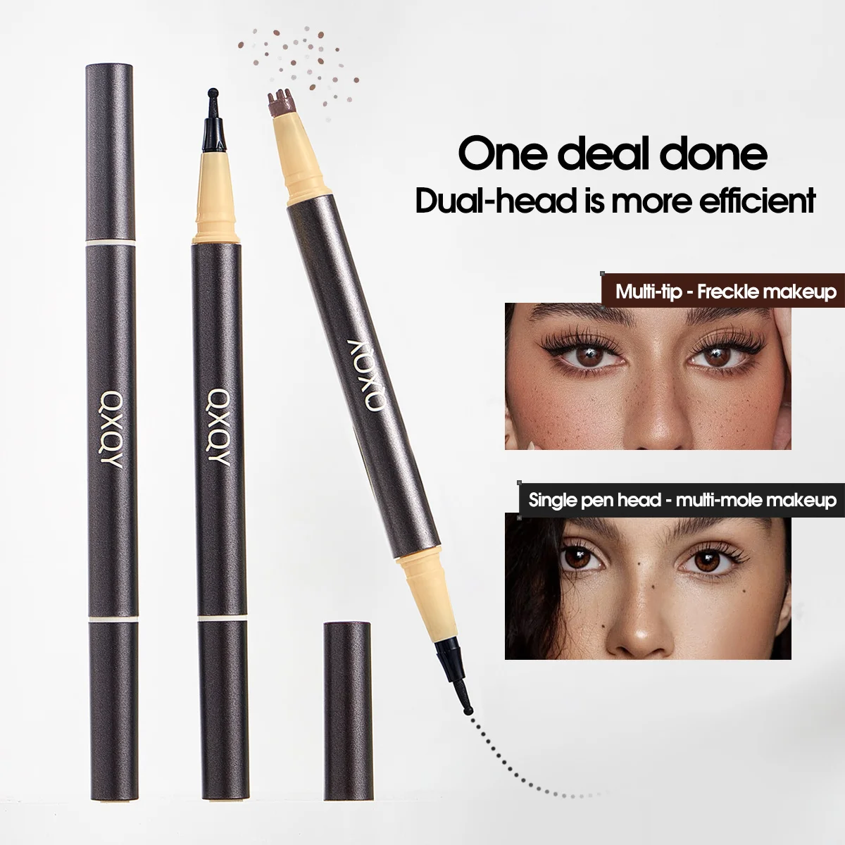 QXQY قلم مولي بنقطة النمش برأسين، قلم تشكيل فيلم سريع الجفاف مقاوم للماء ومقاوم للعرق #5