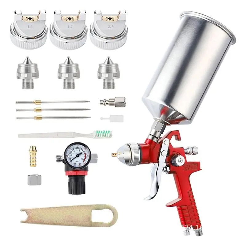 abky-aluminum-pistola-de-pulverizacion-profesional-hvlp-de-alimentacion-por-gravedad-con-vaso-incluido-de-1000-cc-y-tres-tamanos-de-boquilla-14-mm-17-mm-25-mm