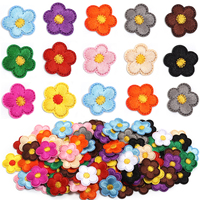10Pcs/ Lot Polyester Cartoon Flower Ironing Embroidery Cloth Sticker Patches Clothing On Kids Dress Bags Applique DIY Decoration