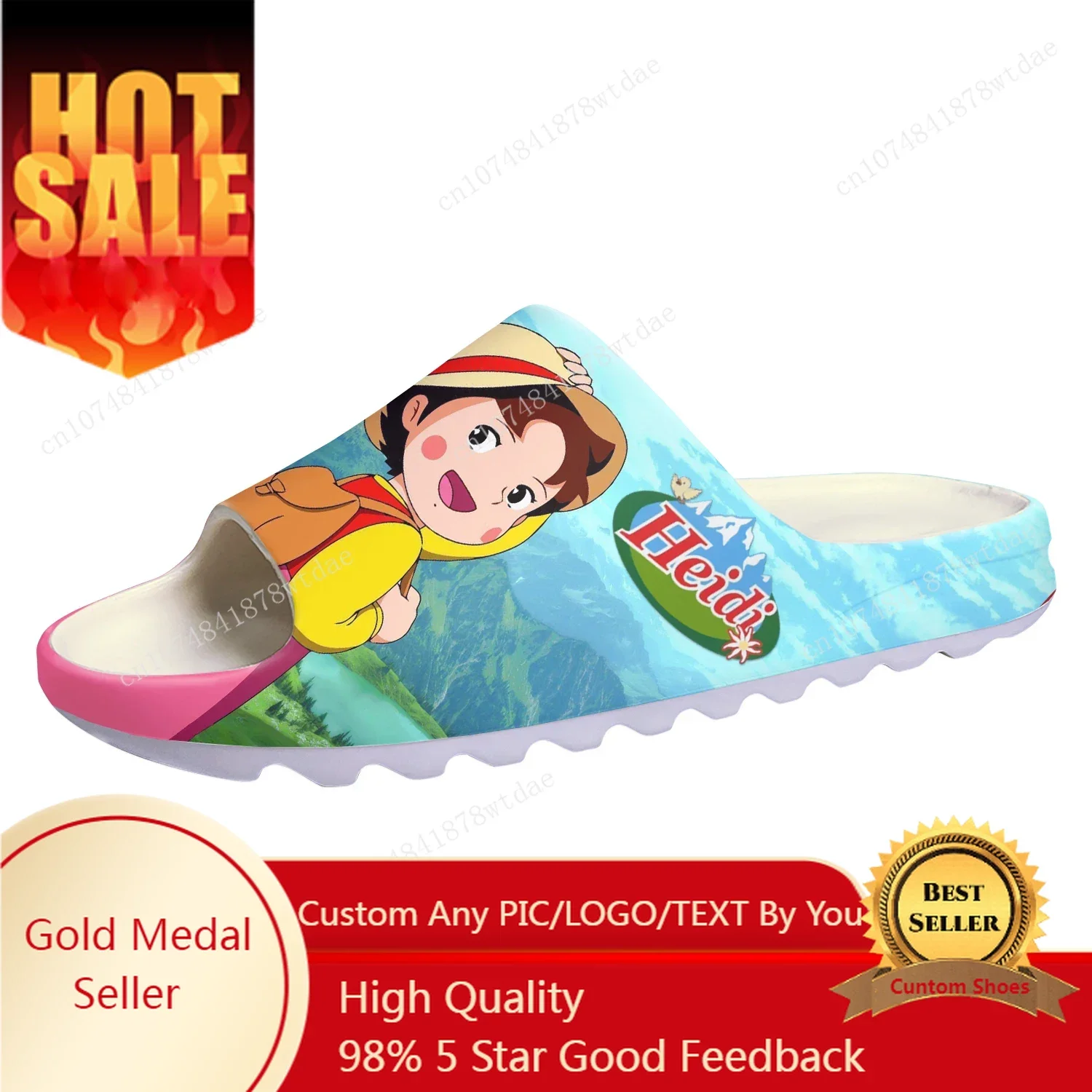 

A Girl Of The Alps Soft Sole Sllipers Heidi Mens Womens Teenager Home Clogs Anime Step In Water Shoes On Shit Customize Sandals